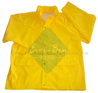 China PU yellow raincoats supplier